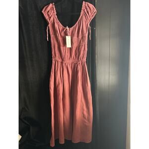 Sim & Sam Dress Small Mauve Gauze Milkmaid Fairy coquette romantic Whimsygoth